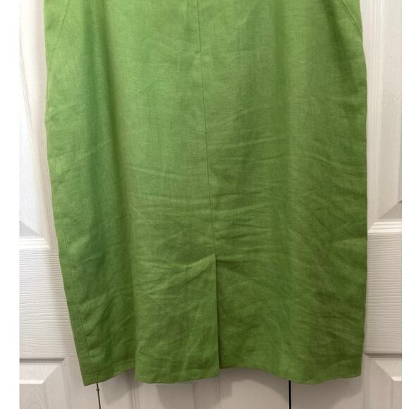 Talbots Spring Green 100% Irish Linen Sheath Dress Size 2 Petite - Picture 6 of 8
